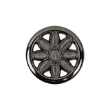 Italian Gunmetal Floral Shank Back Button - 36L/23mm