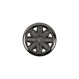 Italian Gunmetal Floral Shank Back Button - 28L/18mm