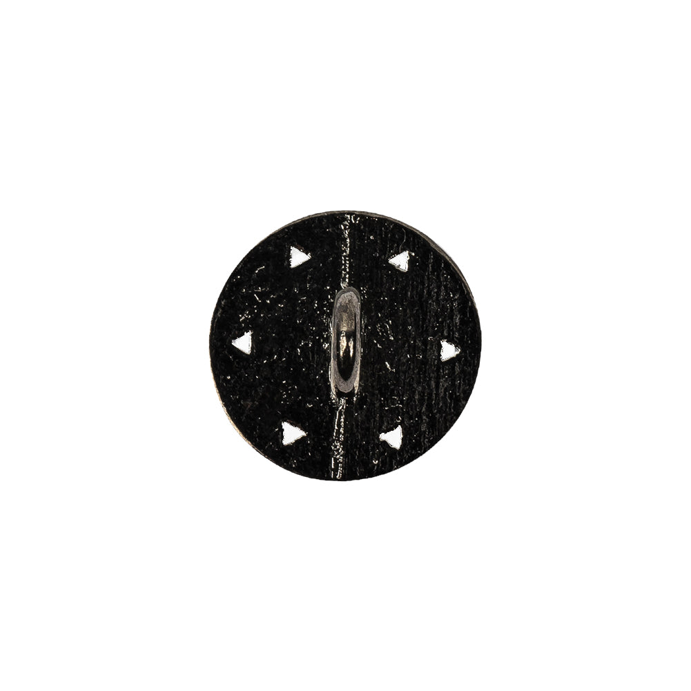 Italian Gunmetal Floral Shank Back Button - 24L/15mm