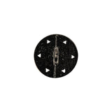 Italian Gunmetal Floral Shank Back Button - 24L/15mm