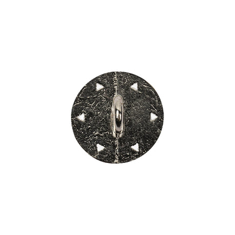 Italian Nickel Floral Shank Back Button - 24L/15mm