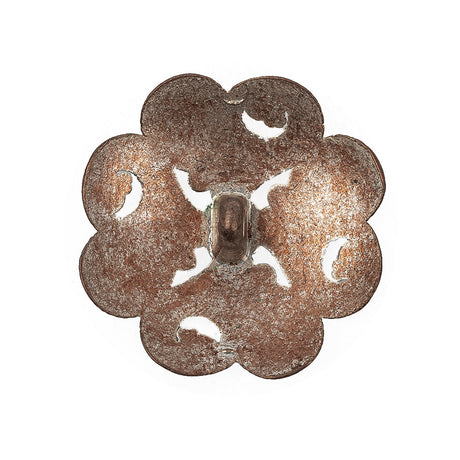 Italian Silver Copper Floral Shank Back Button - 44L/28mm