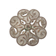 Italian Silver Copper Floral Shank Back Button - 44L/28mm