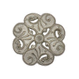 Italian Silver Brass Floral Shank Back Button - 44L/28mm