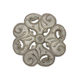 Italian Silver Brass Floral Shank Back Button - 44L/28mm