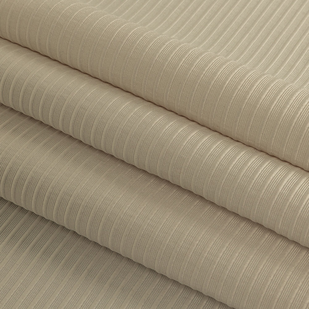 Beige Polyester Faille with Raised Ridges