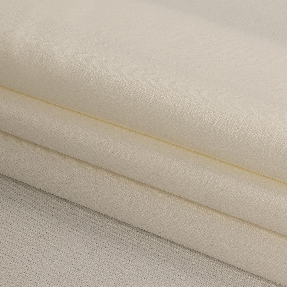 Italian Ivory Stretch Polyester and Viscose Woven