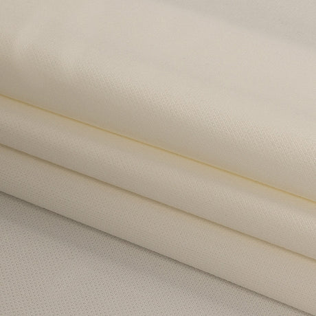 Italian Ivory Stretch Polyester and Viscose Woven