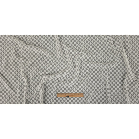 White Polka Dotted Burnout Polyester Chiffon