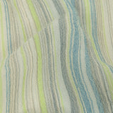 Blue, Lime and Gray Striped Cotton Gauze