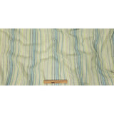 Blue, Lime and Gray Striped Cotton Gauze