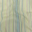 Blue, Lime and Gray Striped Cotton Gauze
