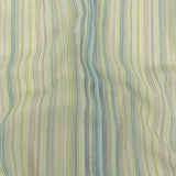 Blue, Lime and Gray Striped Cotton Gauze