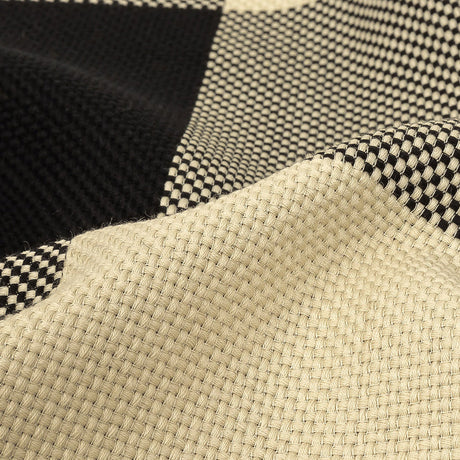 Italian Large-Scale Black and White Asparagus Buffalo Check Cotton Basketweave
