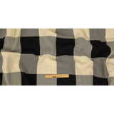 Italian Large-Scale Black and White Asparagus Buffalo Check Cotton Basketweave