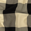 Italian Large-Scale Black and White Asparagus Buffalo Check Cotton Basketweave