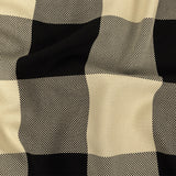 Italian Large-Scale Black and White Asparagus Buffalo Check Cotton Basketweave