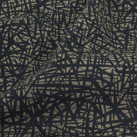 Liz Claiborne Cloudburst and Navy Abstract Printed Cotton Twill