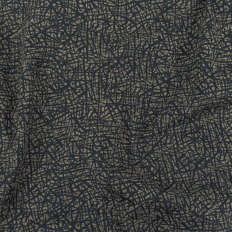 Liz Claiborne Cloudburst and Navy Abstract Printed Cotton Twill