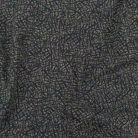 Liz Claiborne Cloudburst and Navy Abstract Printed Cotton Twill