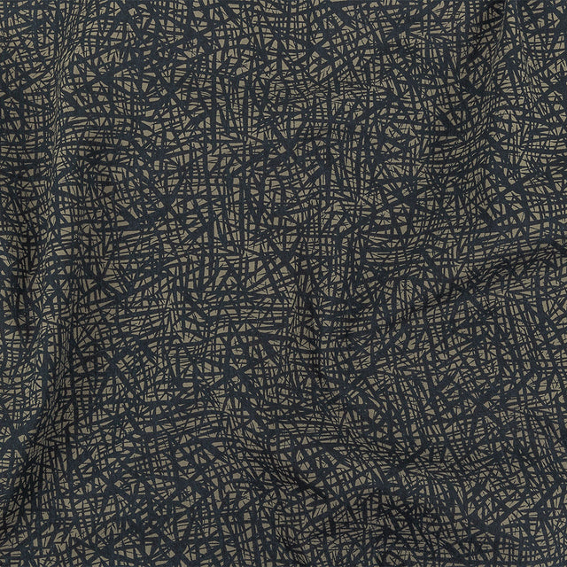 Liz Claiborne Cloudburst and Navy Abstract Printed Cotton Twill