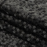 Black on Black Sequined and Embroidered Lace