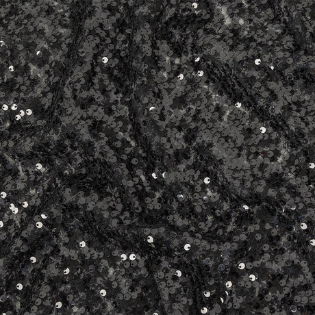 Black on Black Sequined and Embroidered Lace
