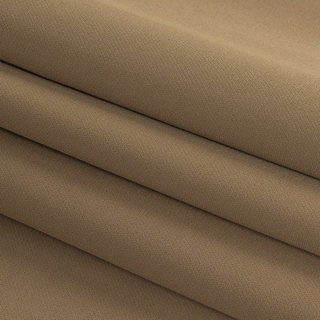 Italian Tan Stretch Creped Polyester Double Cloth