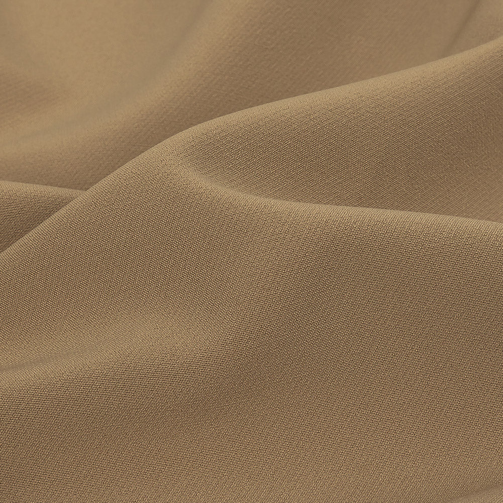 Italian Tan Stretch Creped Polyester Double Cloth