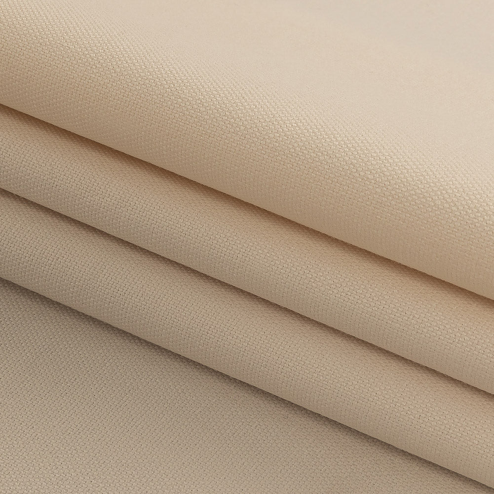 Pale Beige Mercerized Stretch Cotton Canvas