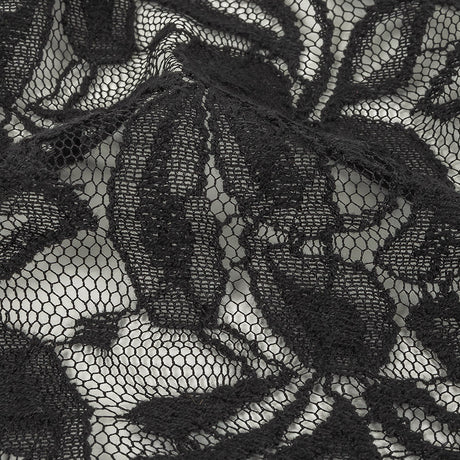 Black Floral Re-Embroidered Lace