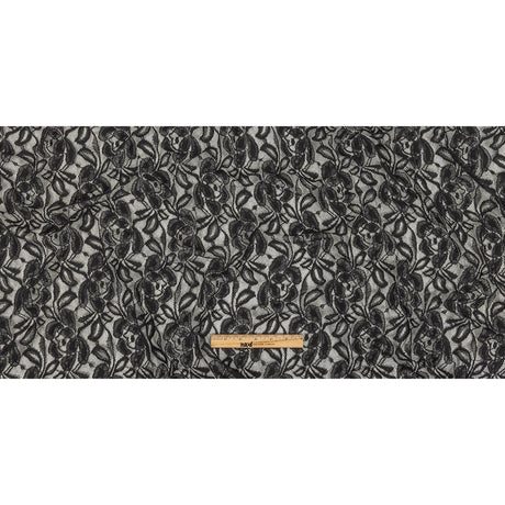 Black Floral Re-Embroidered Lace
