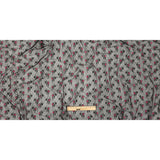 Black Stretch Mesh with Pink Embroidered Roses
