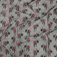 Black Stretch Mesh with Pink Embroidered Roses
