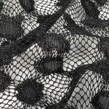Metallic Black on Black Abstract Cheetah Spots Netting