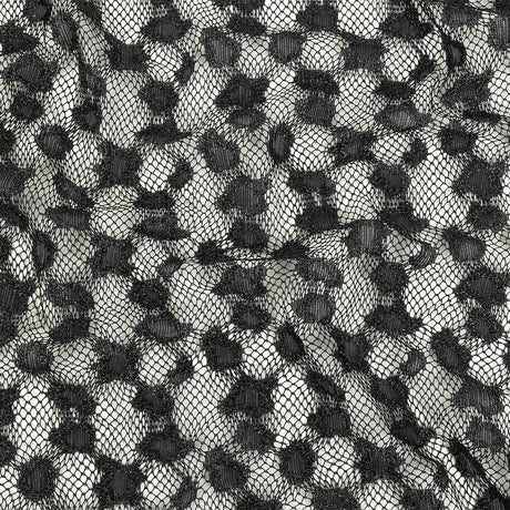 Metallic Black on Black Abstract Cheetah Spots Netting