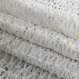White Stretch Sequinned Floral Lace with Chevron Ribbon Detailing