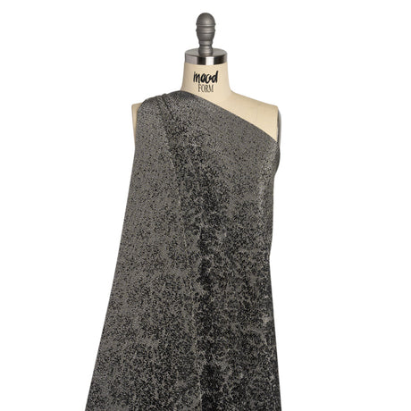 Italian Black and White Abstract Stretch Jacquard