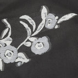 Carolina Herrera Italian Black and Silver Floral Burnout Blended Silk Jacquard