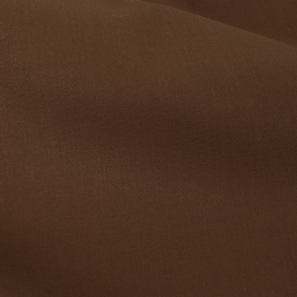 Italian Warm Brown Stretch Cotton Woven with Cocoa Waxy Laminate