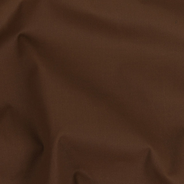 Italian Warm Brown Stretch Cotton Woven with Cocoa Waxy Laminate