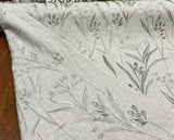 Lau Blue Cactus Embroidered Floral Linen Fabric - Blue Cactus Embroidered Floral, 54" Width, 12.5" Vertical Repeat (1 Yard)