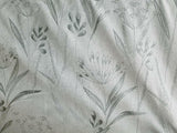 Lau Blue Cactus Embroidered Floral Linen Fabric - Blue Cactus Embroidered Floral, 54" Width, 12.5" Vertical Repeat (1 Yard)