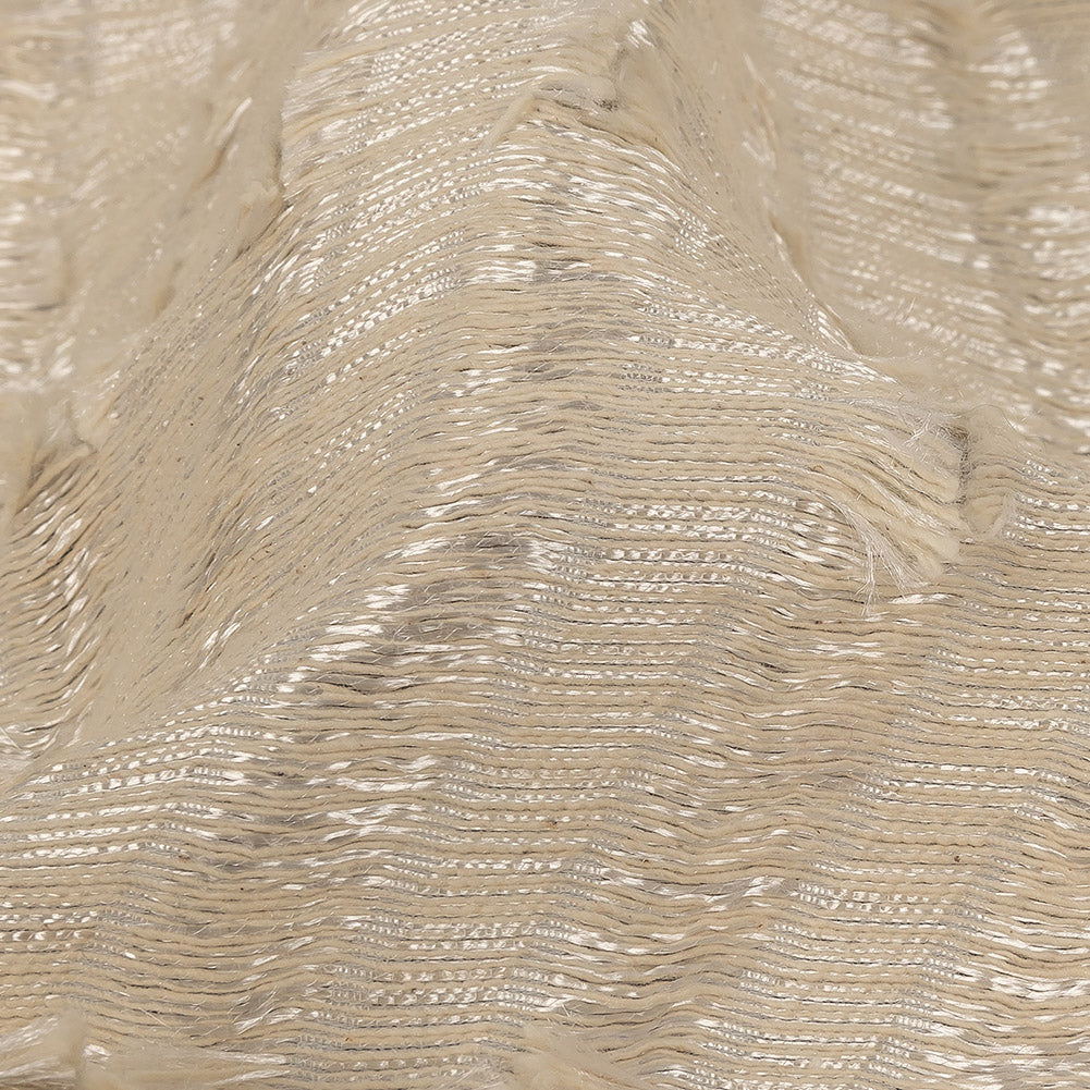 Ivory Fringed Waves Novelty Woven