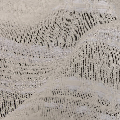 White Novelty Woven with Tactile Stripes