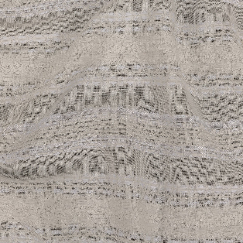 White Novelty Woven with Tactile Stripes