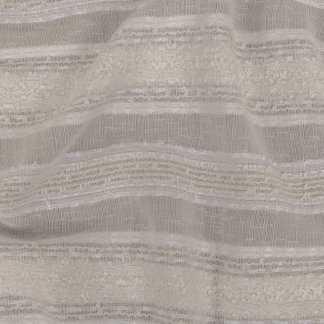 White Novelty Woven with Tactile Stripes