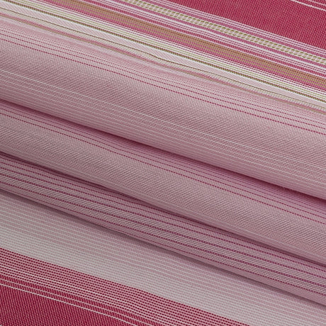 Pink and White Barcode Striped Cotton Blend Voile