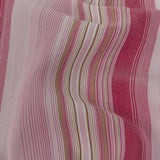 Pink and White Barcode Striped Cotton Blend Voile