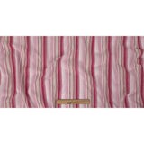 Pink and White Barcode Striped Cotton Blend Voile